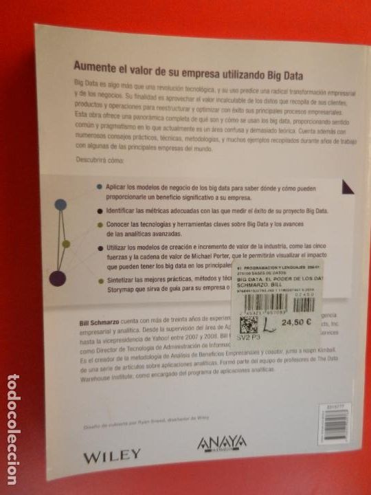 Libros: BIG DATA - EL PODER DE LOS DATOS - BILL SCHMARZO - WILEY/ANAYA MULTIMEDIA 2014. - Foto 2