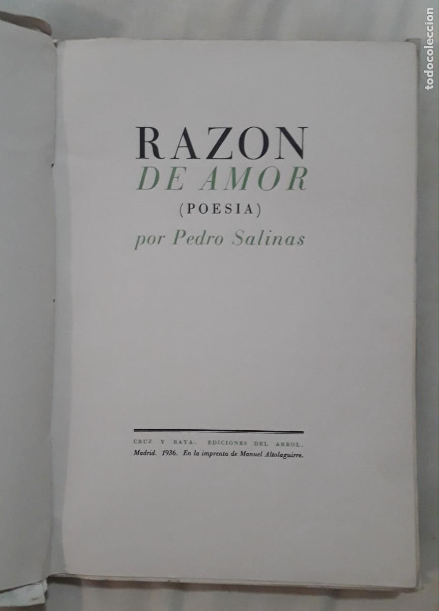 Libros: Pedro Salinas.- - Raz&oacute;n de Amor (Poes&iacute;a).- - Foto 1