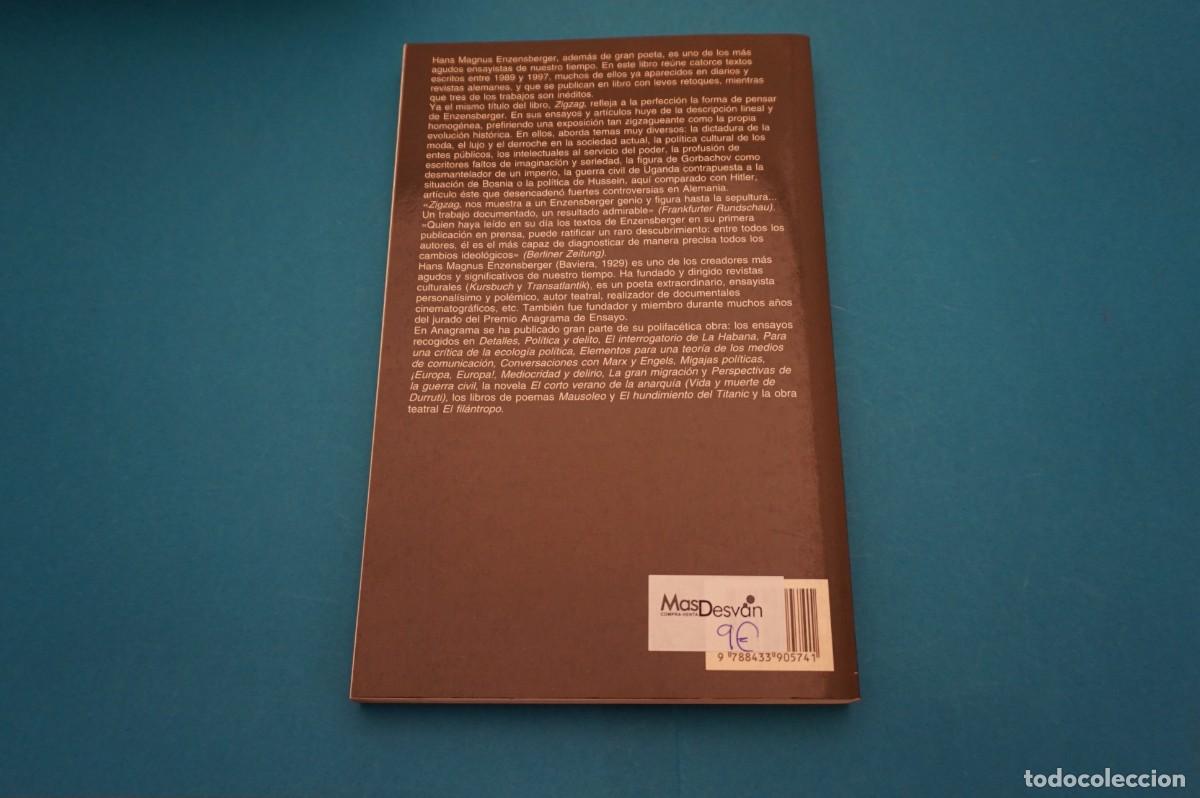 Libros: 15B/ ZIGZAG - HANS MAGNUS ENZENSBERGER / ANAGRAMA EDITOR - Foto 5