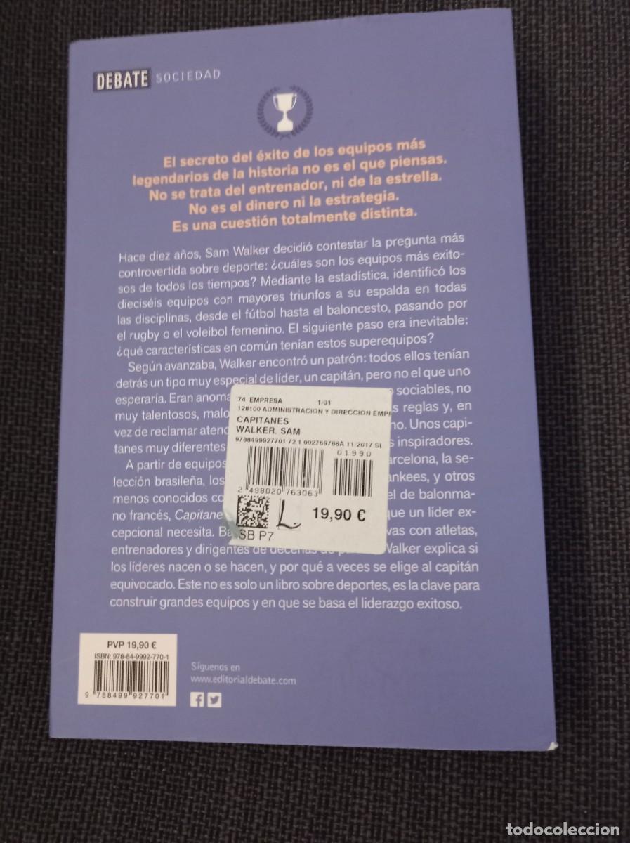Libros: Libro Capitanes. Sam Walker. Debate 1a edici&oacute;n 2017. - Foto 2