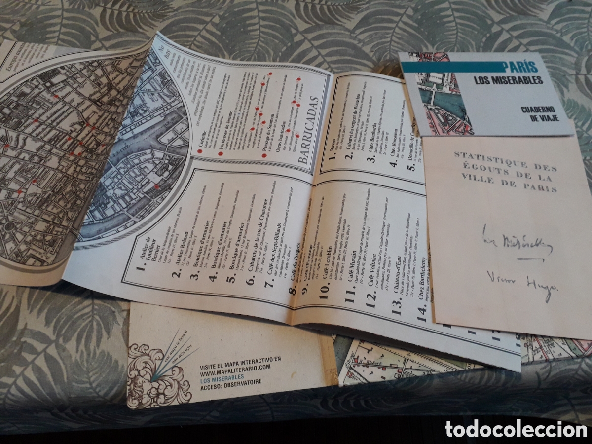 Libros: MAPA LITERARIO 1832, LOS MISERABLES, PARIS, VICTOR HUGO, - Foto 3