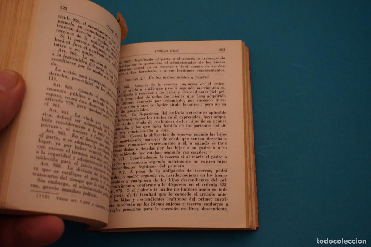 Libros: CODIGO CIVIL - LEGISLACION VIGENTE / EDICIONES LOPEZ - 1967 - Foto 5