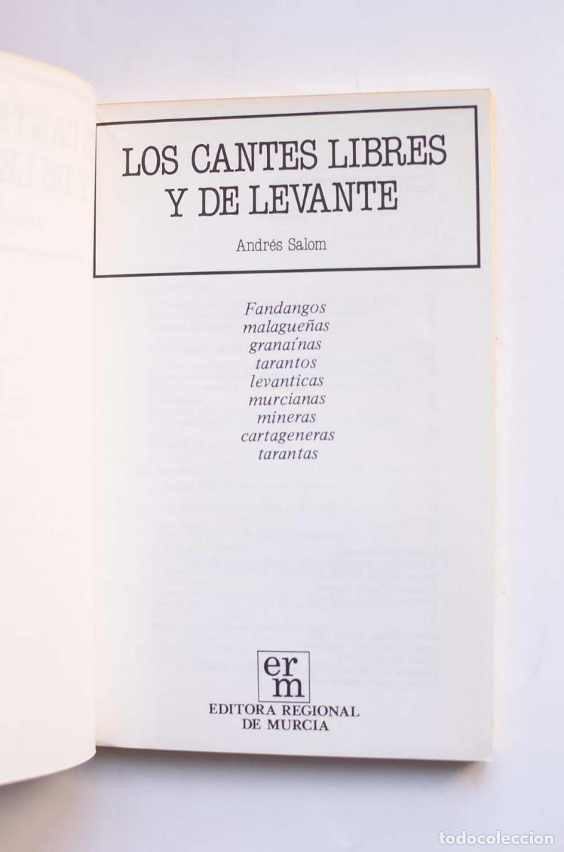Libros: Los cantes libres y de levante - SALOM, Andr&eacute;s - Foto 2