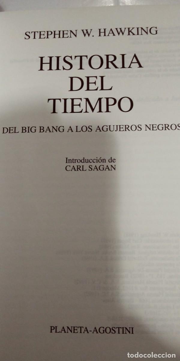 Libros: Historia del tiempo Stephen W. Hawking Introducci&oacute;n de Carl Sagan - Foto 2