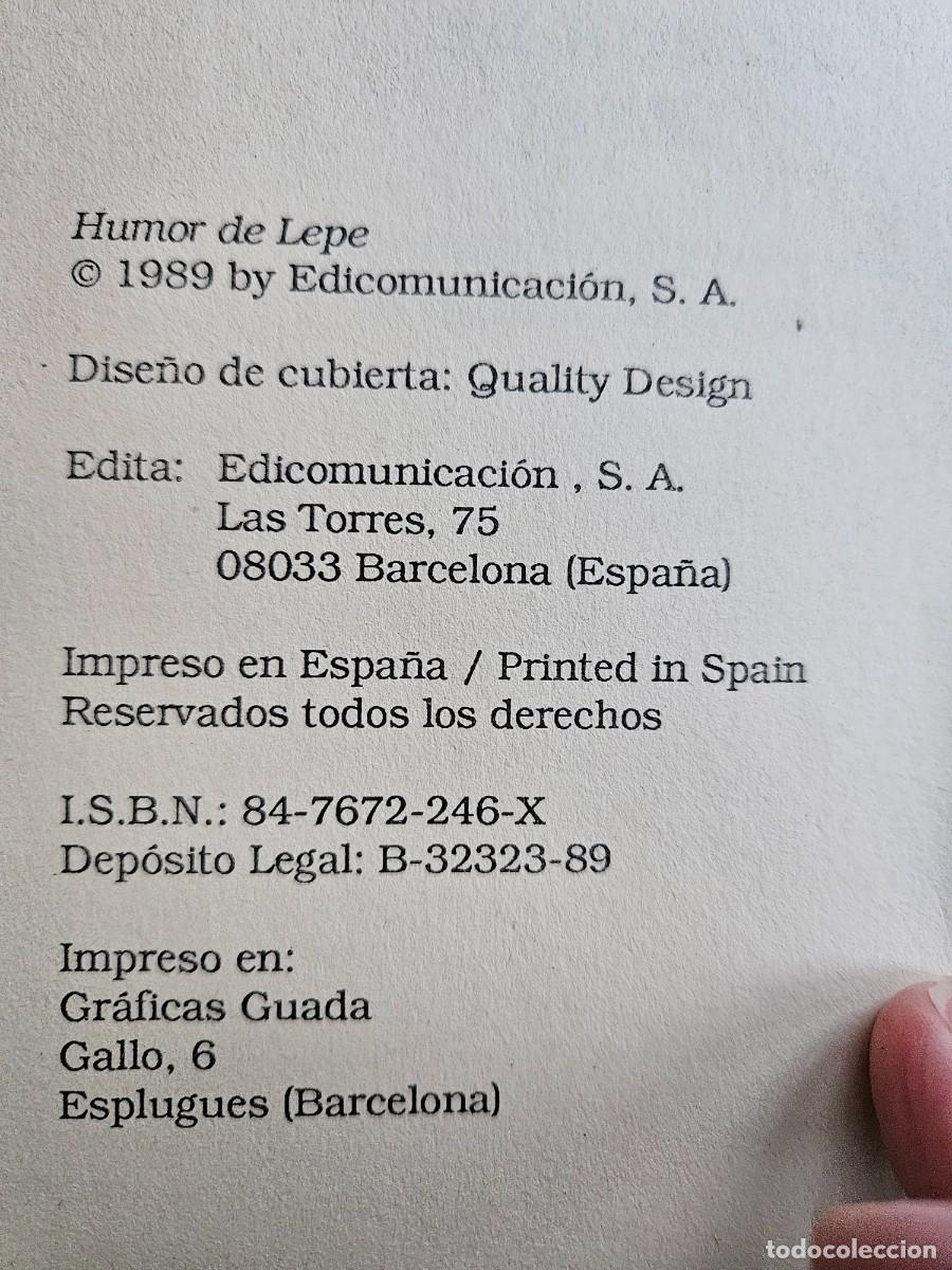 Libros: Humor De Lepe De Javier Tapia Rodr&iacute;guez, De 1989. - Foto 8