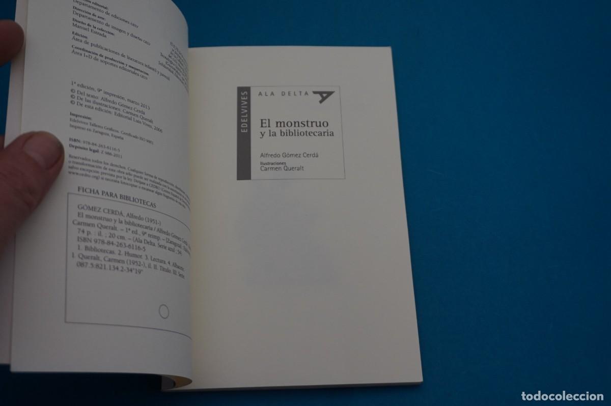 Libros: AR45B/ EL MONSTRUO Y LA BIBLIOTECA - ALFREDO GOMEZ CERDA / EDELVIVES - Foto 2