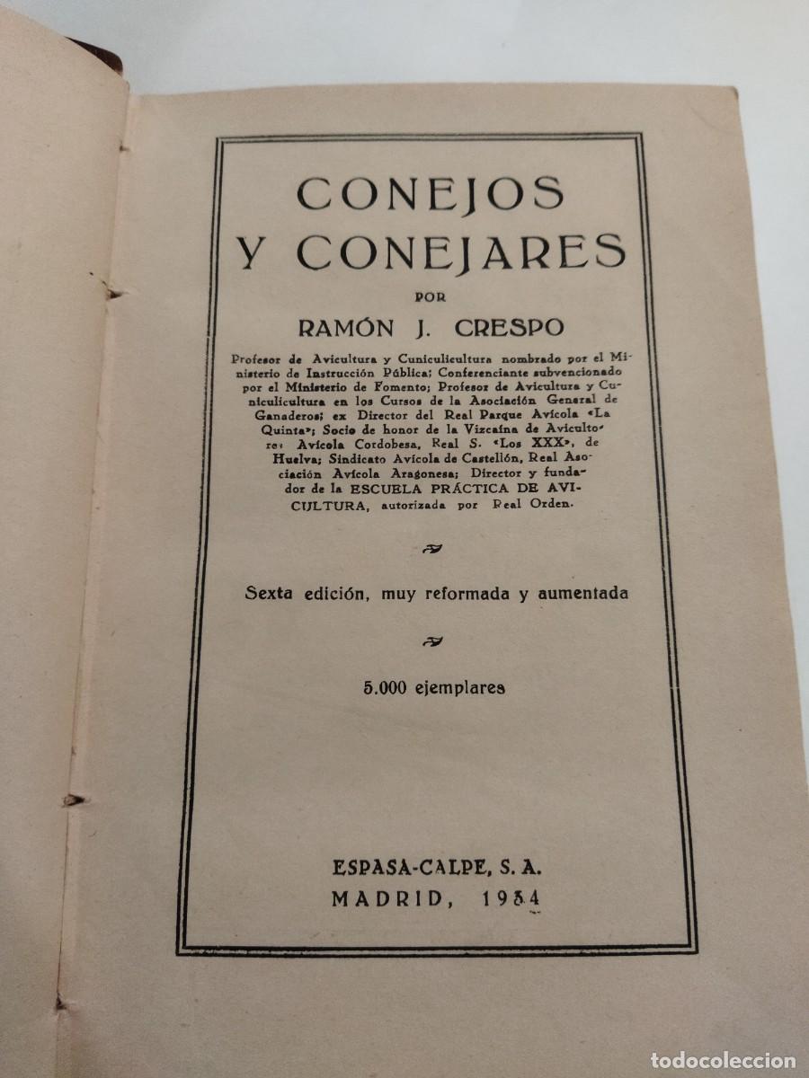 Libros: CONEJOS Y CONEJARES - CRESPO, RAMON J. - Foto 2