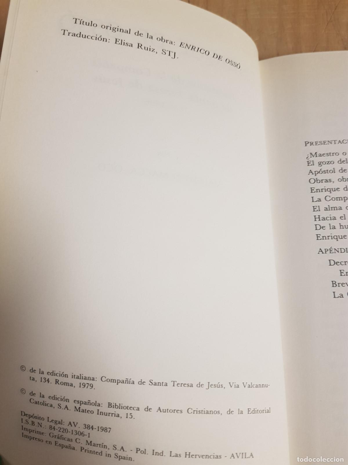Libros: Enrique de Oss&oacute; - Valent&iacute;n Macca O.C.D. - Foto 3