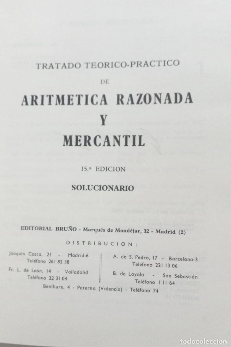Libros: Tratado te&oacute;rico-pr&aacute;ctico de aritm&eacute;tica razonada y mercantil - VVAA - Foto 2