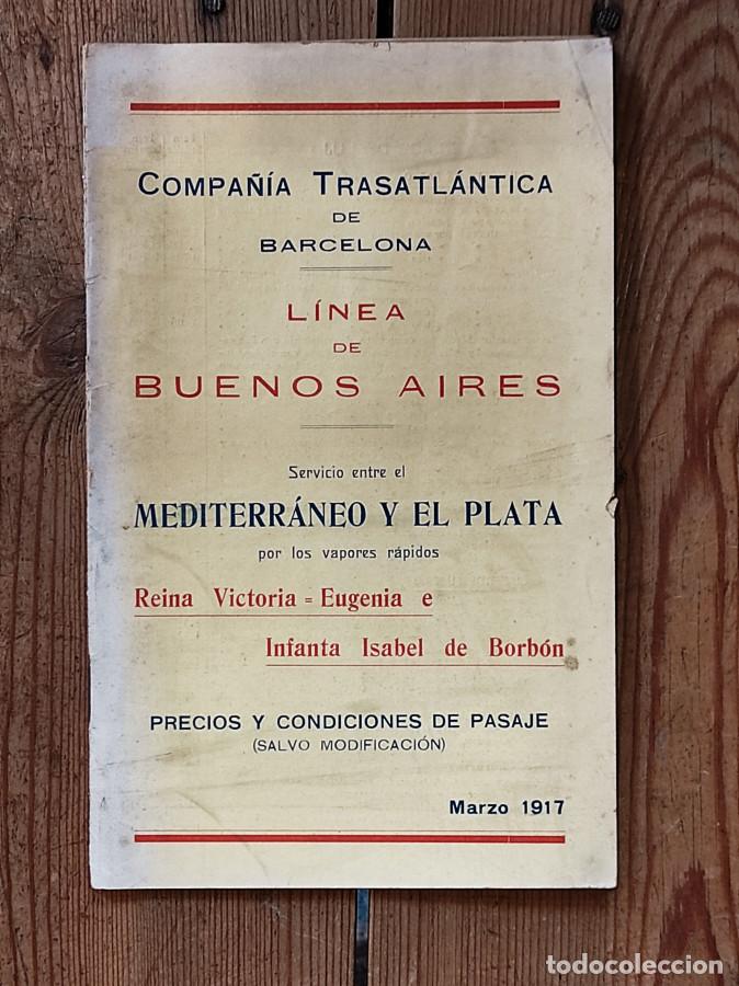 Libros: COMPA&Ntilde;&Iacute;A TRASATL&Aacute;NTICA, Barcelona. Linea de BUENOS AIRES. Sevicio entre el MEDITERR&Aacute;NEO y EL PLATA p