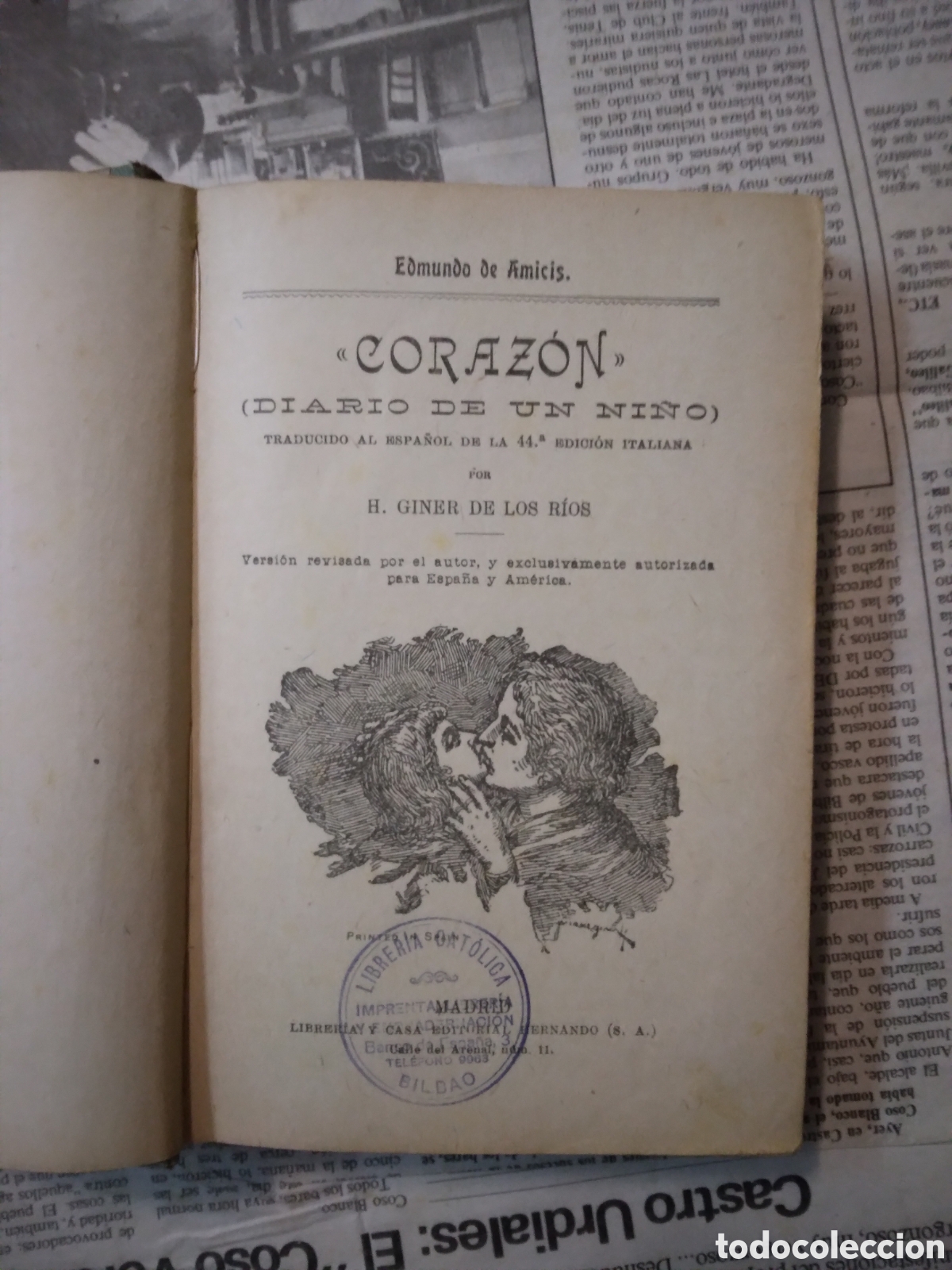 Libros: Amicis, Coraz&oacute;n, Diario de un ni&ntilde;o, Editorial Hernando - Foto 2