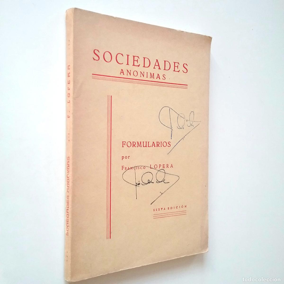Libros: Francisco Lopera - Sociedades an&oacute;nimas. Formularios - Foto 1
