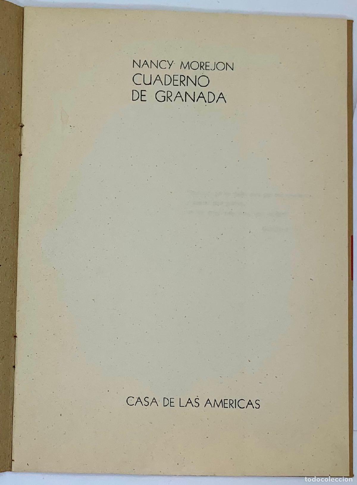 Libros: Nancy Morejon. Cuaderno de Granada. ZLO000609 - Nancy Morejon - Foto 1