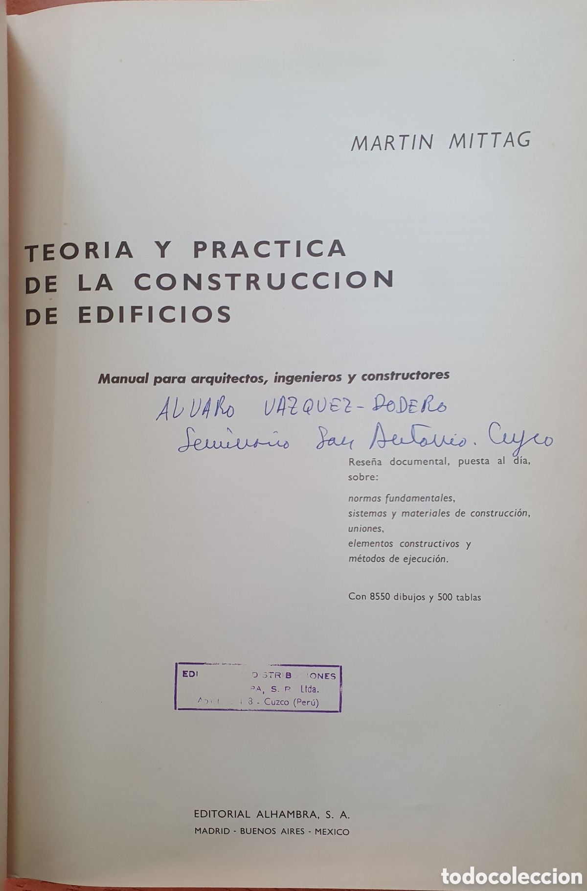 Libros: Teor&iacute;a y Pr&aacute;ctica de la Construcci&oacute;n de Edificios - Martin Mittag - Foto 2