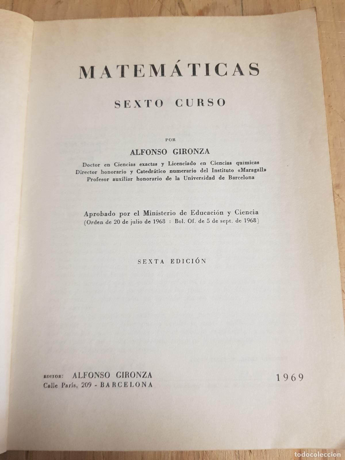 Libros: Matam&aacute;ticas 6&ordm; curso - Alfonso Gironza - Foto 3