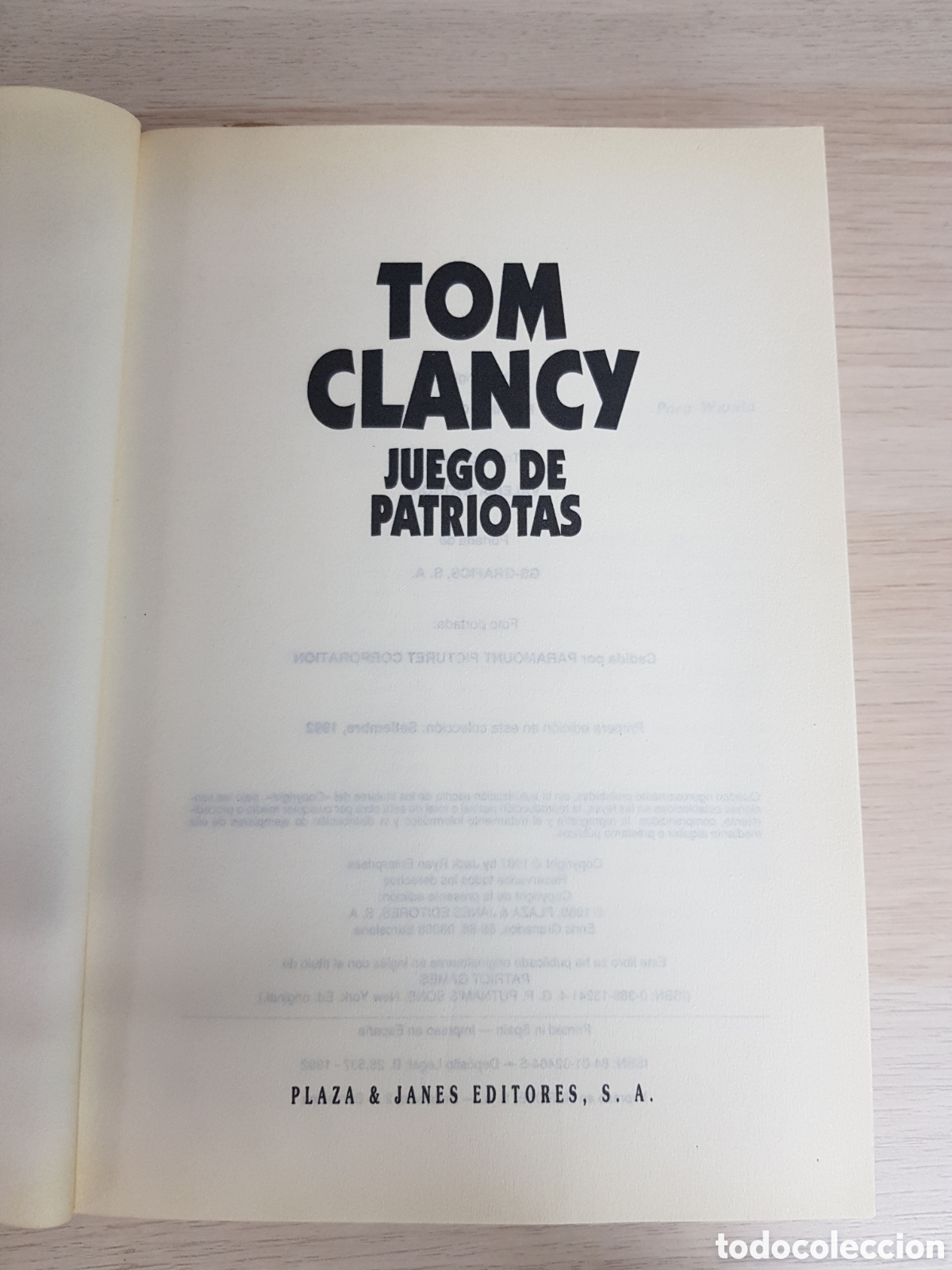Libros: TOM CLANCY JUEGO DE PATRIOTAS - Foto 3