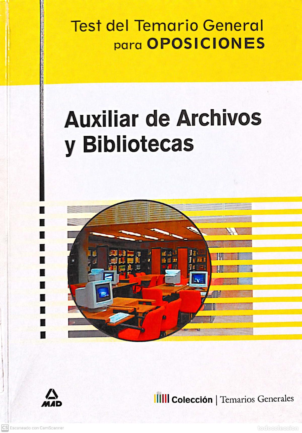 Libros: Auxiliar de archivos y bibliotecas. Test - Varios - Foto 1