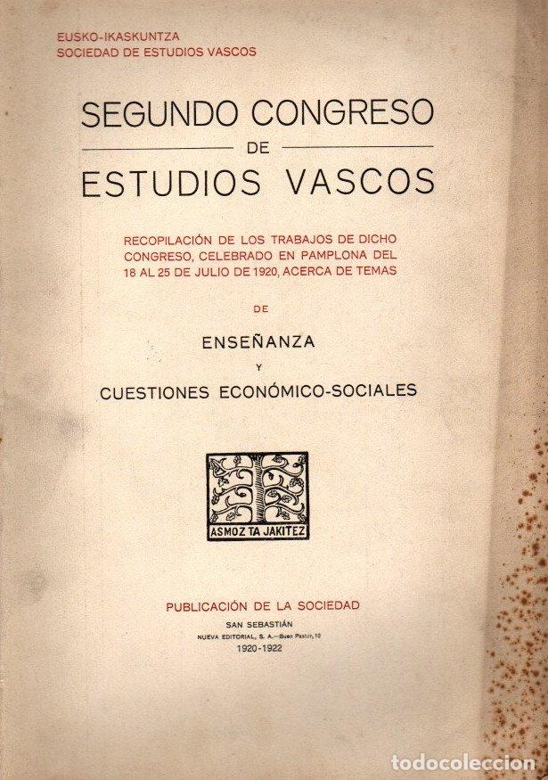 Libros: Segundo Congreso de Estudios Vascos - NO CONSTA AUTOR - Foto 1