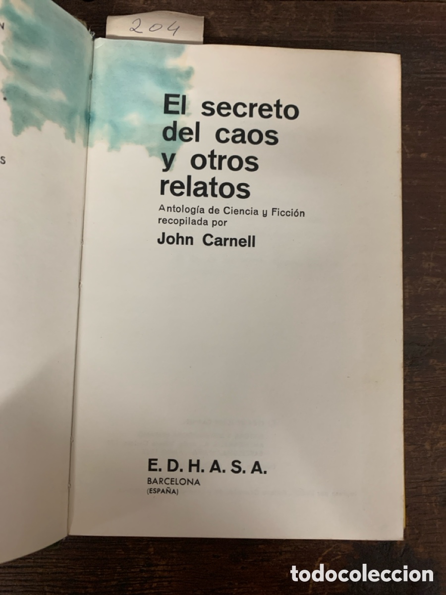 Libros: El Secreto del Caos, John Carnell - EDHASA 1967 - Foto 2