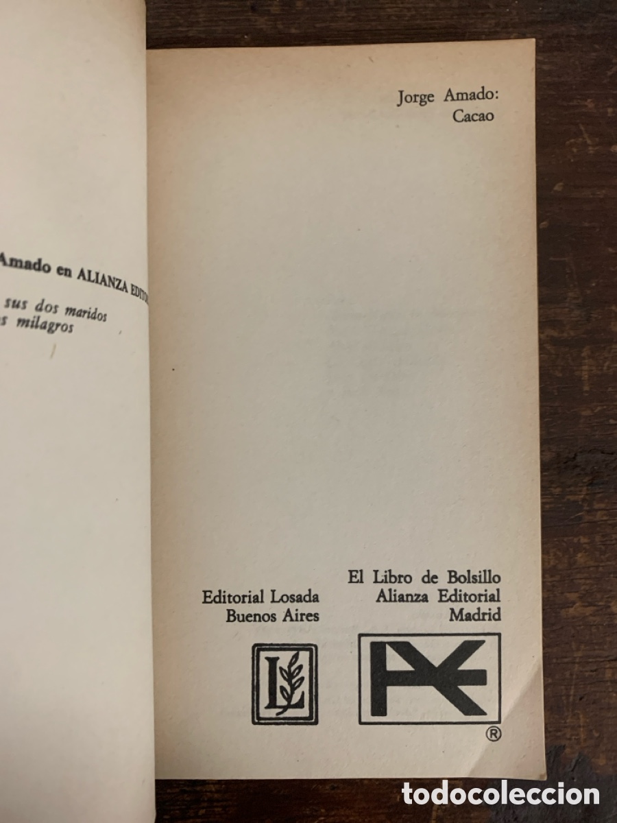 Libros: Cacao, Jorge Amado - ALIANZA 19811 - Foto 2