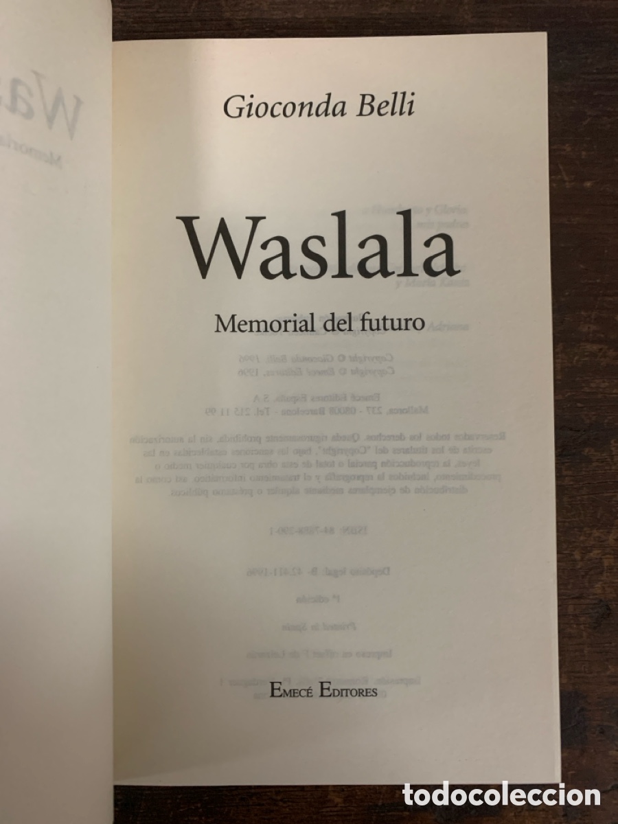 Libros: Waslala, Gioconda Belli - EMECE 1960 - Foto 2