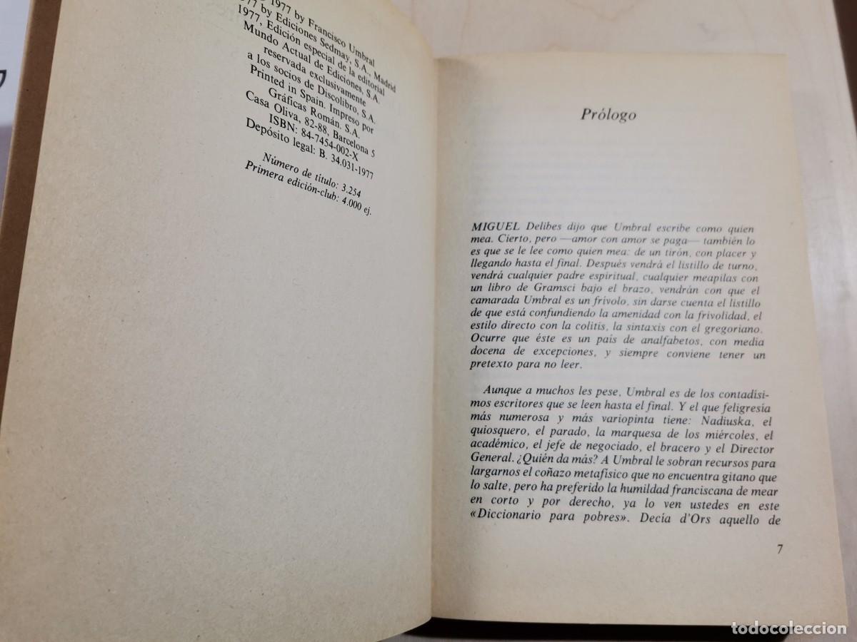 Libros: DICCIONARIO PARA POBRES FRANCISCO UMBRAL - Foto 2