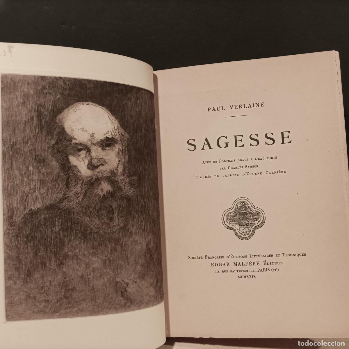 Libros: VERLAINE, Paul.- - Sagesse. - Foto 1