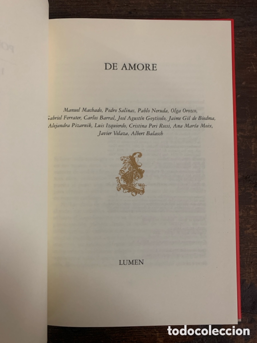 Libros: Antolog&iacute;a Po&eacute;tica de Amore - LUMEN 2004 - Foto 3