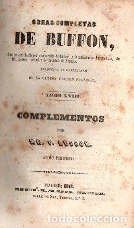 Libros: Historia natural. Complementos por Mr. P. Lesson - Buffon - Foto 1