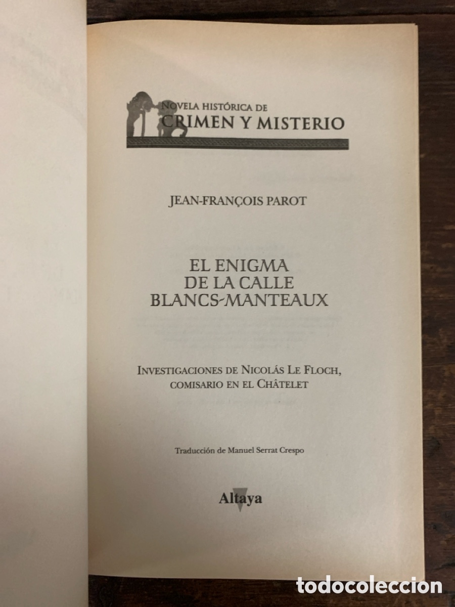 Libros: El Enigma de la Calles Blancs-Manteaux - ALTAYA 2007 - Foto 2