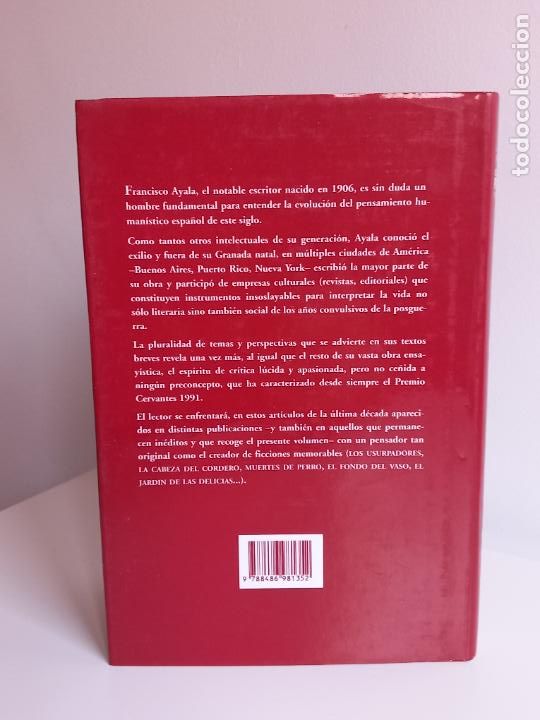 Libros: FRANCISCO AYALA - CONTRA EL PODER Y OTROS ENSAYOS - Ed. Universidad / Quinto Centenario, 1992 - Foto 2