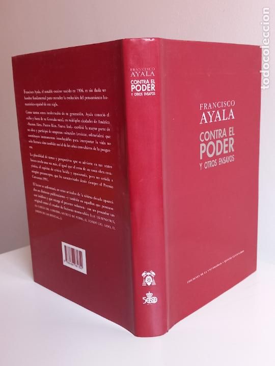 Libros: FRANCISCO AYALA - CONTRA EL PODER Y OTROS ENSAYOS - Ed. Universidad / Quinto Centenario, 1992 - Foto 3