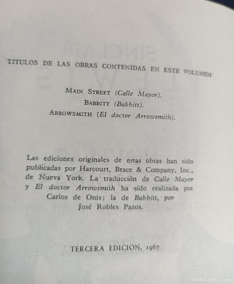 Libros: Novelas escogidas - Sinclair Lewis - Foto 3