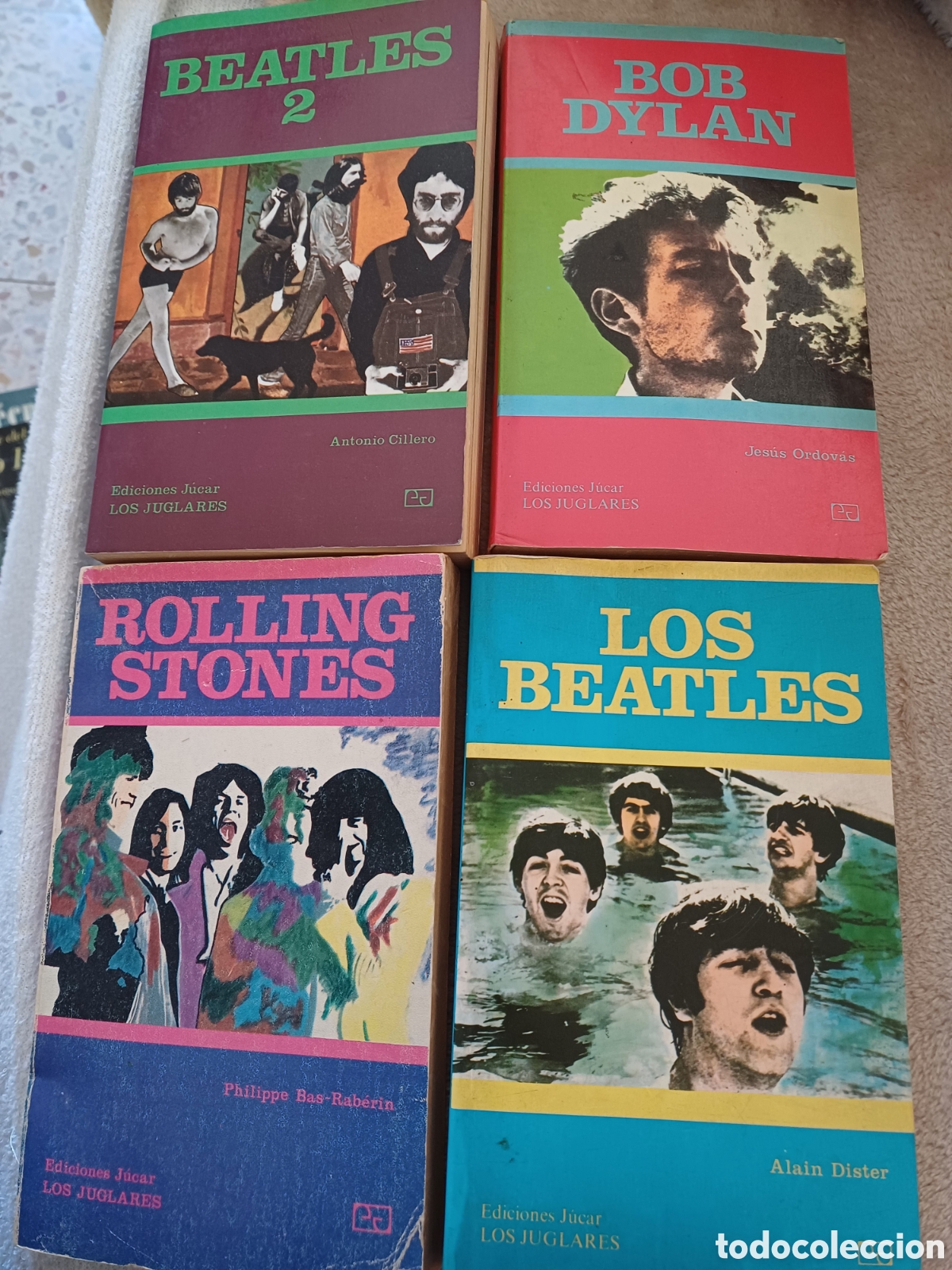 Libros: Beatles 1 y 2. Rolling Stones. Bob Dylan. Los Juglares. Ediciones J&uacute;car. - Foto 1