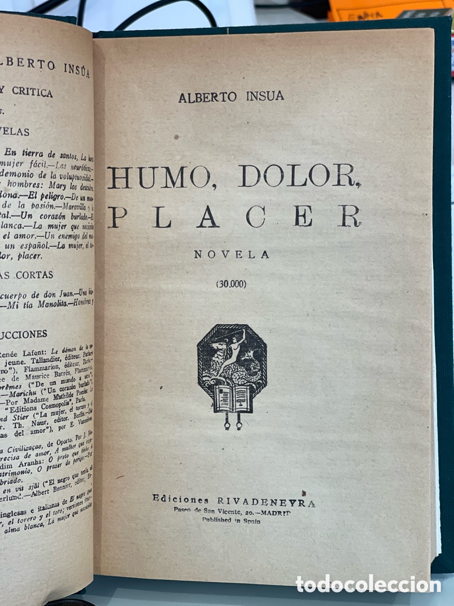 Libros: HUMO, DOLOR, PLACER. - INSUA, Alberto - Foto 2