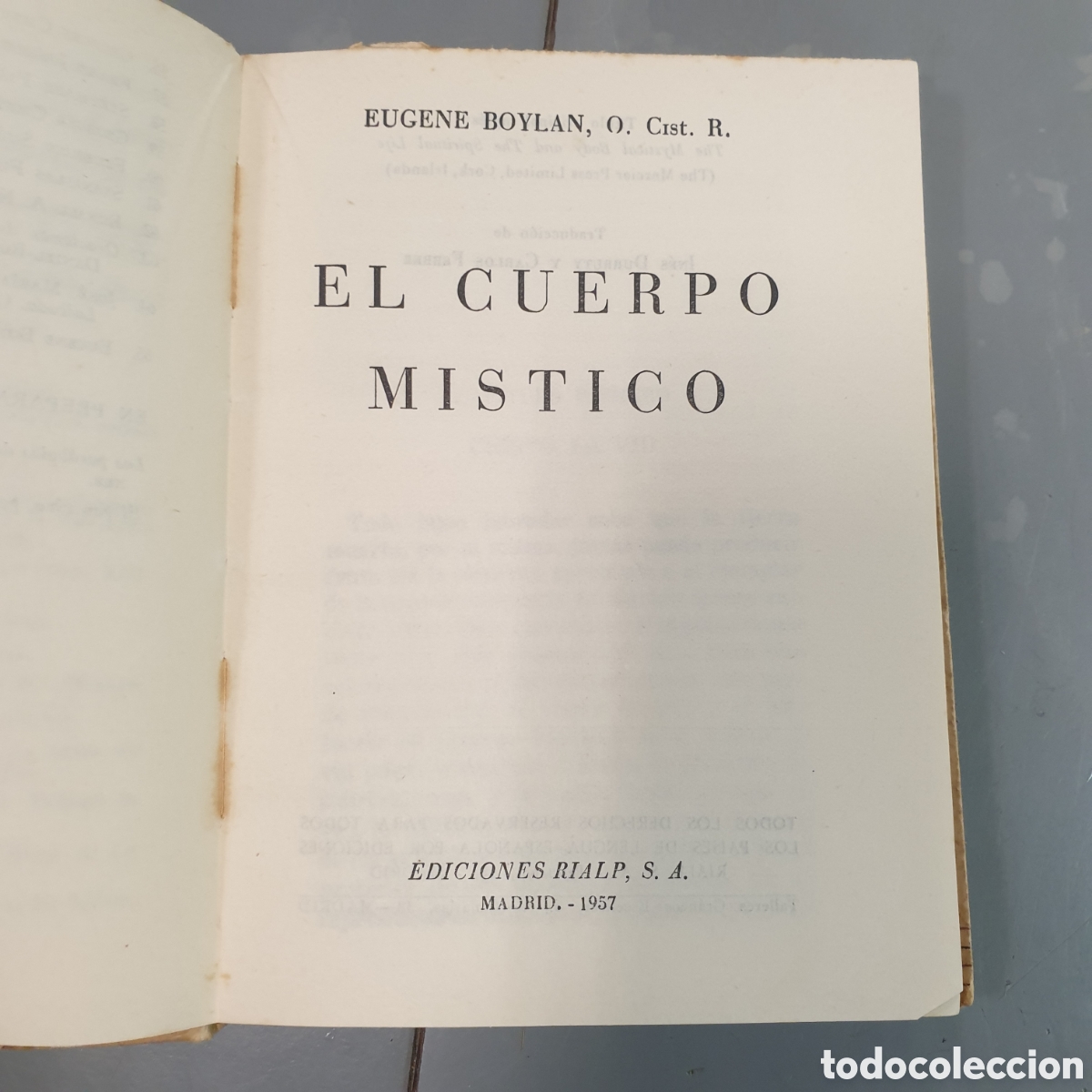 Libros: EL CUERPO MISTICO 1957 - Foto 2