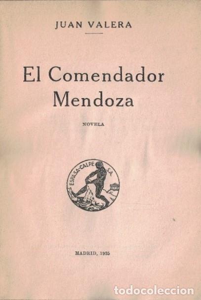 Libros: EL COMENDADOR MENDOZA. - Valera. Juan, - Foto 1