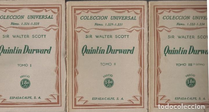 Libros: QUINT&Iacute;N DURWARD. 3 Tomos. - Scott. Sir Walter, - Foto 1