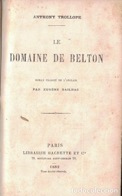 Libros: LE DOMAINE DE BELTON. - Trollope. Anthony, - Foto 1