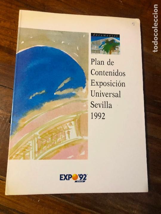 Libros: PLAN DE CONTENIDOS EXPOSICION UNIVERSAL SEVILLA 1992 EXPO 92 - Foto 1