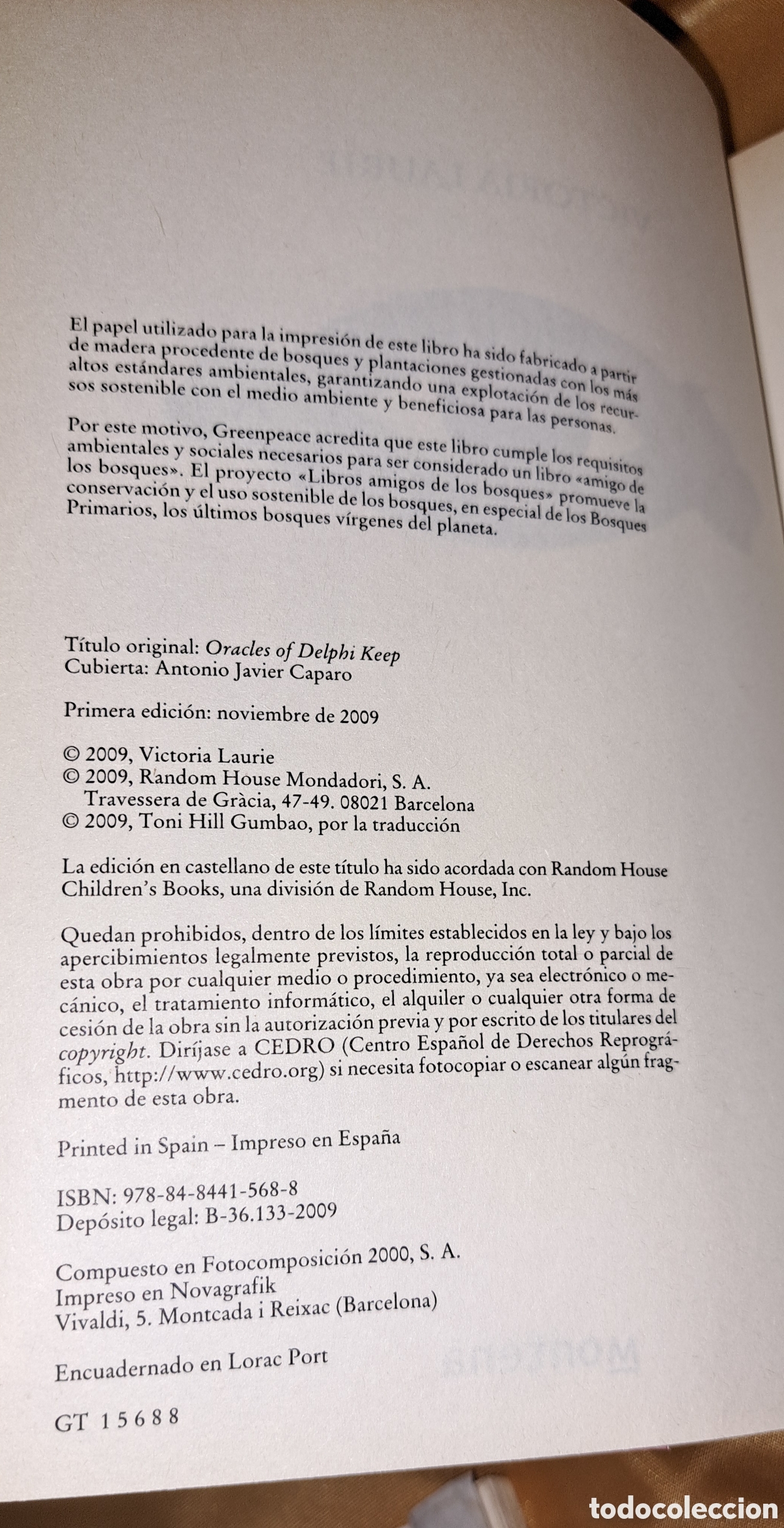 Libros: EL OR&Aacute;CULO DE DELPHI KEEP, VICTORIA LAURIE - Foto 2