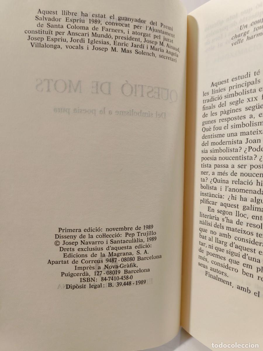 Libros: Q&Uuml;ESTI&Oacute; DE MOTS - J. N. Santaeulalia (Idioma: Catal&agrave;) - Foto 6
