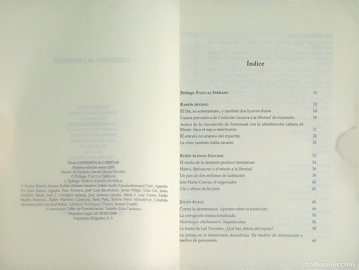 Libros: EXPRESI&Oacute;N DE LIBERTAD - 2009 - CANARIAS - Foto 3