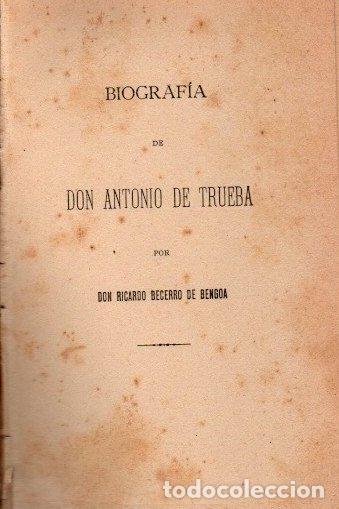 Libros: Biograf&iacute;a de Don Antonio de Trueba - Becerro de Bengoa, Ricardo - Foto 1
