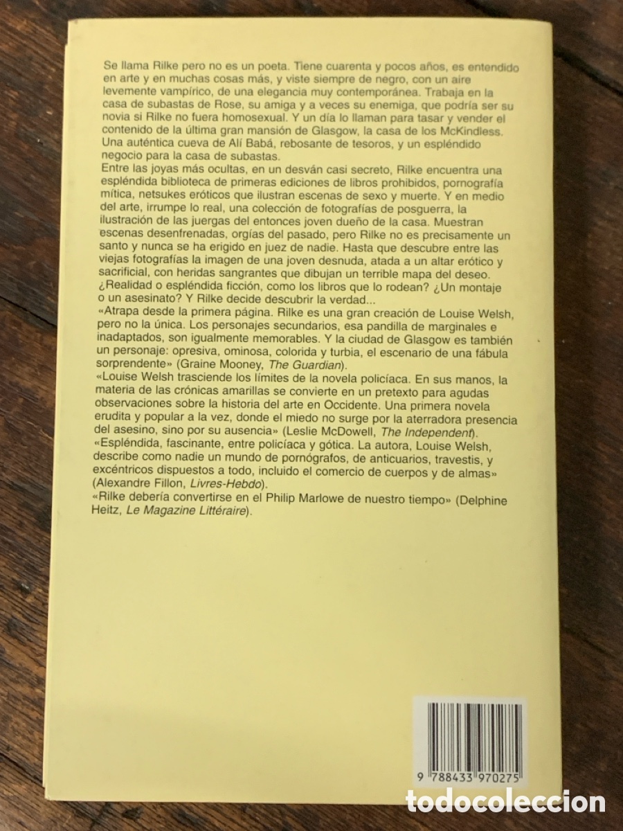 Libros: El Cuarto Oscuro, Louise Welsh - ANAGRAMA 2004 - Foto 3