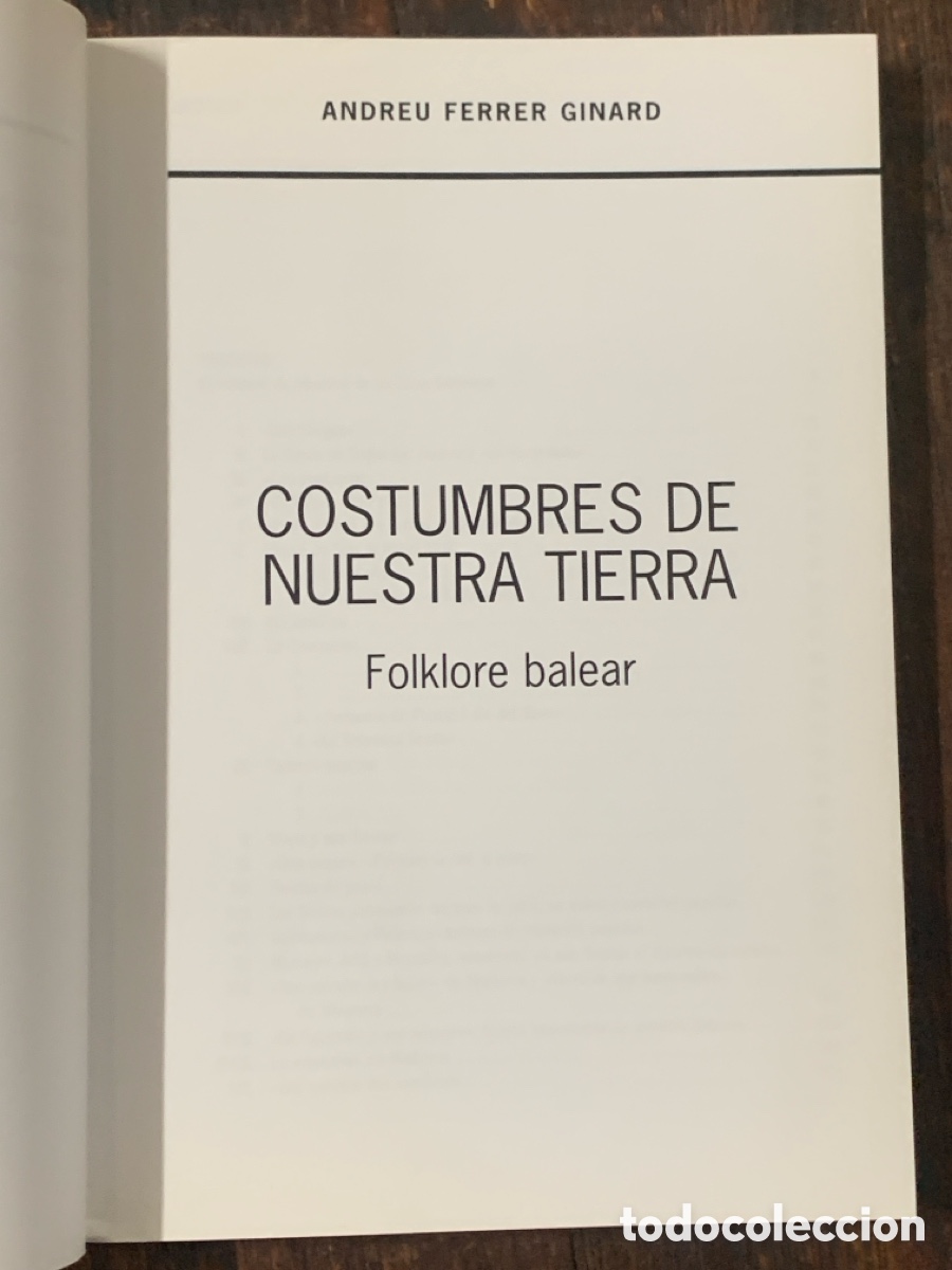 Libros: Costumbres de Nuestra Tierra, Folklore Balear - CORT 1995 - Foto 2