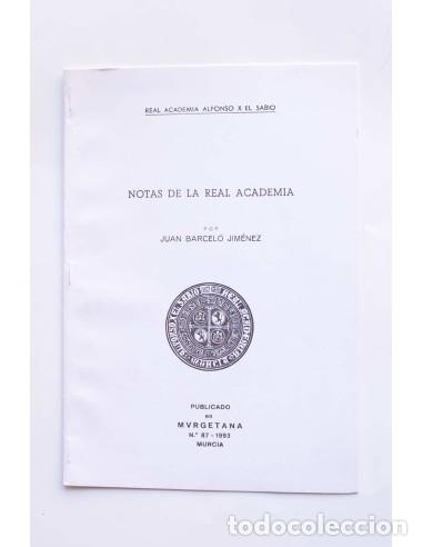 Libros: Notas de la Real Academia - BARCEL&Oacute; JIM&Eacute;NEZ, Juan - Foto 1