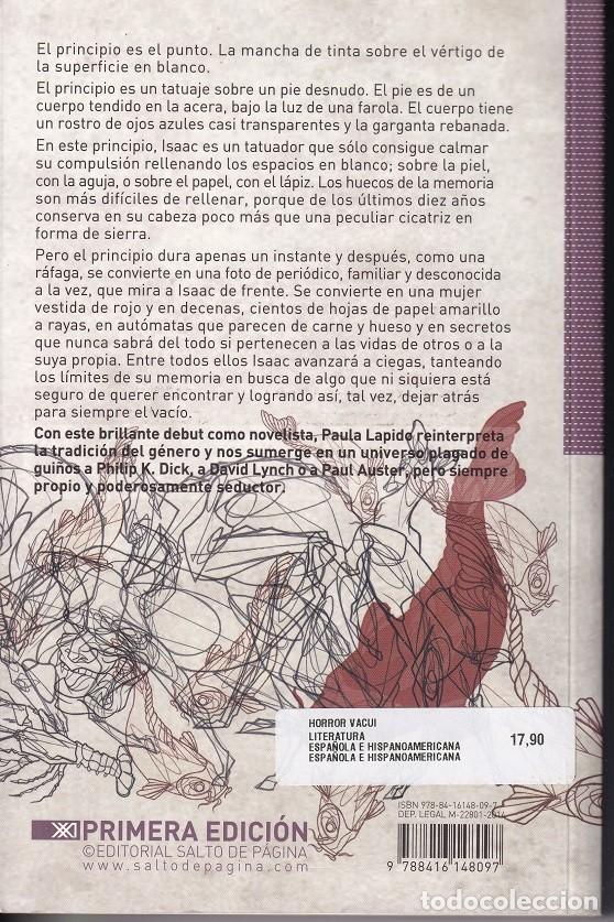 Libros: Horror vacui - Paula Lapido - Foto 2