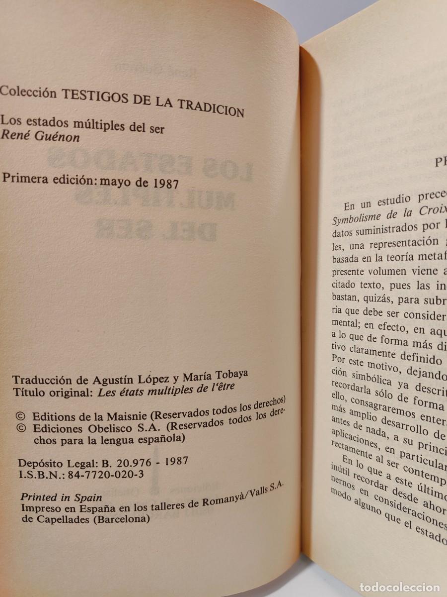 Libros: - LOS ESTADOS M&Uacute;LTIPLES DEL SER - Ren&eacute; Gu&eacute;non - Foto 6