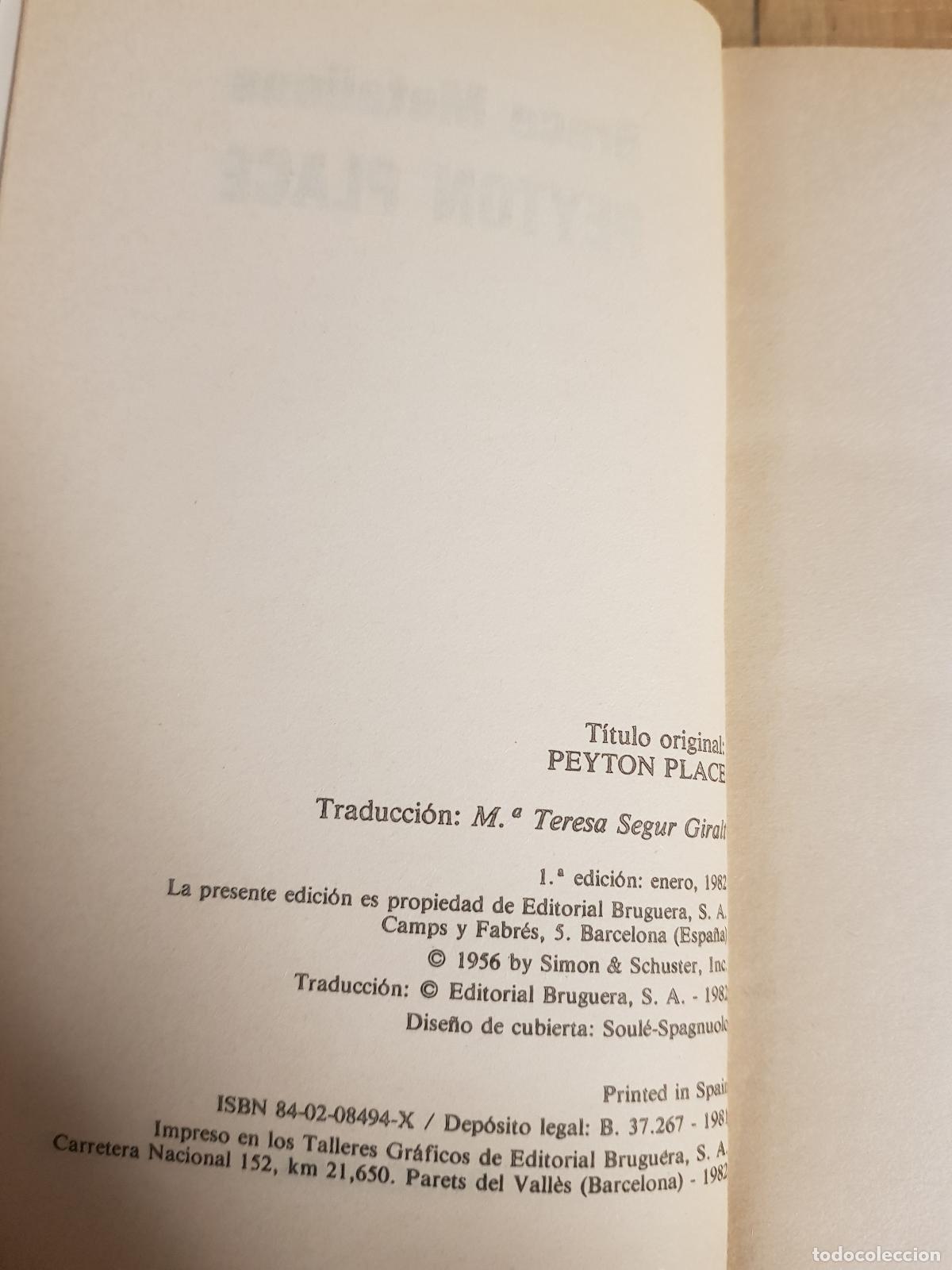 Libros: Peyton place. Vidas borrascosas - Grace Metalious - Foto 3